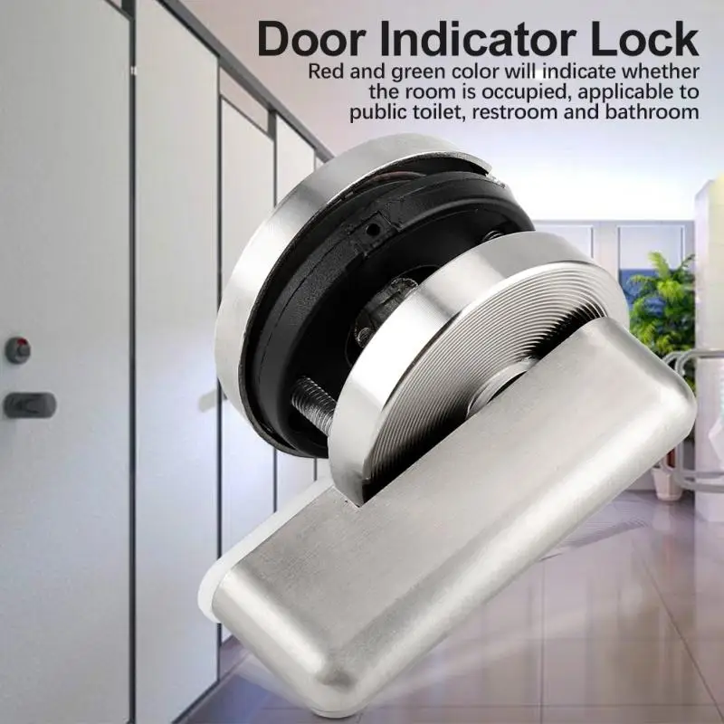 Fdit Latch Indicating Lock Stainless Steel Bolt Door Lock Indicator Bolt Vacant/Engaged Bathroom WC Public Restroom Toilet Privacy Partition Door