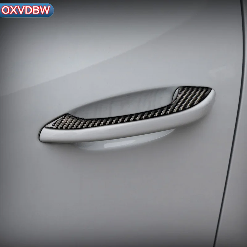 4 шт. 3D-наклейки на дверную ручку автомобиля из углеродного волокна для porsche macan