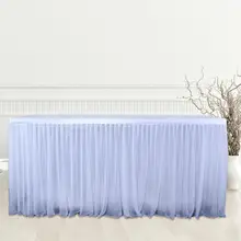 Украшения для свадебной вечеринки, Тюлевая юбка-пачка для стола, праздничная декоративная сетка, Настольная юбка, домашние текстильные скатерти