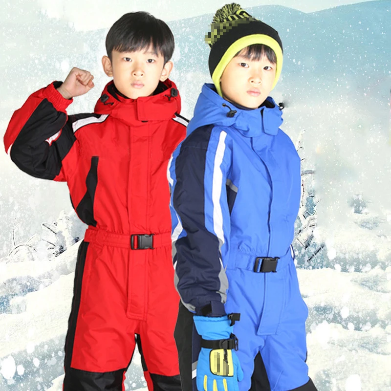 

Conjoined outdoors Boy and girl Thickening and warmth retention Assault clothes Children size Ski suit Suit