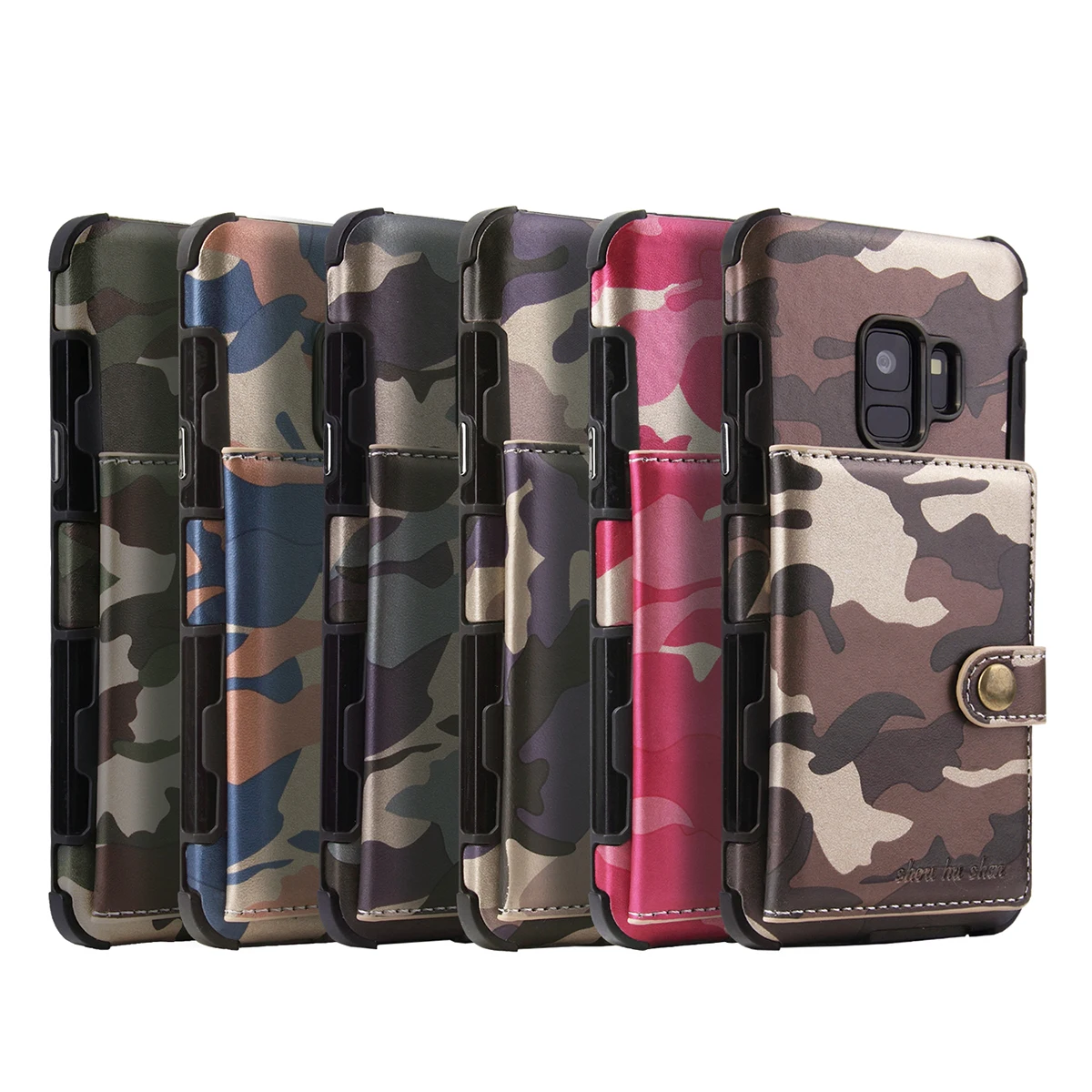 Камуфляжный армейский камуфляжный чехол для телефона для samsung S8 S9 Plus, флип-кошелек, мульти держатель для карт из искусственной кожи, чехол для Galaxy Note 8 9, чехол