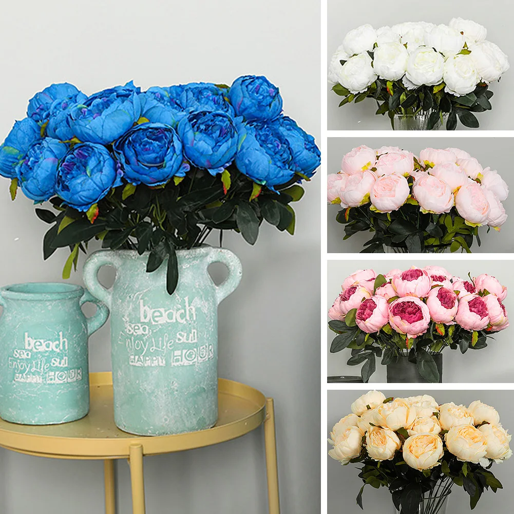 

European simulation bouquet fake flower 7 core peony wedding arrangement living room home decoration flower