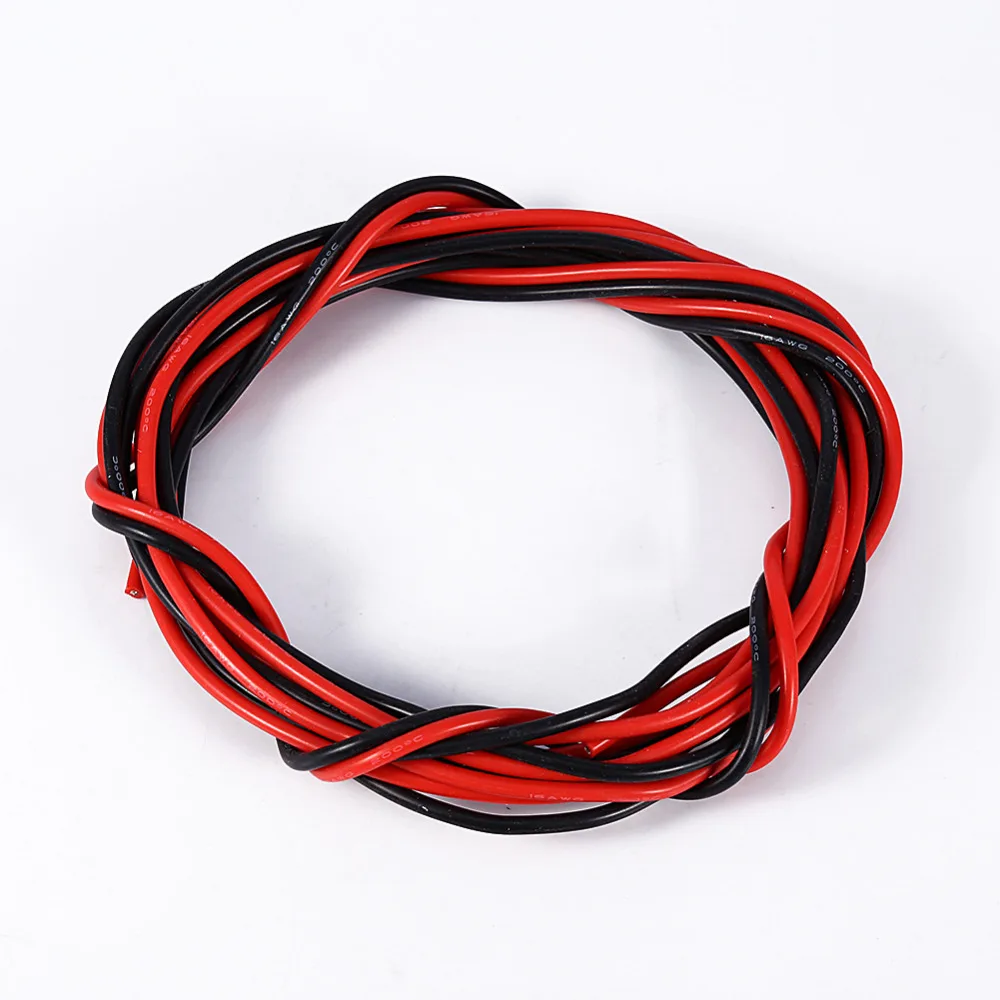 Гибкий медный кабель 16 awg 5 м 2 черный провод красный силиконовая проводка