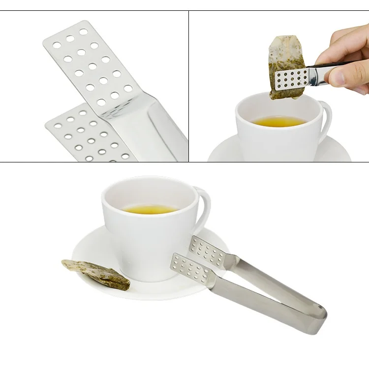 200pcs Stainless Steel Tea Bag Clip Antihot Clamp Sugar Tong Tea