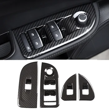 

Car Window Lift Switch Button Frame Cover frame Trim Sticker For Alfa Romeo Giulia 2017 2018 ABS Chrome Accessories Car styling