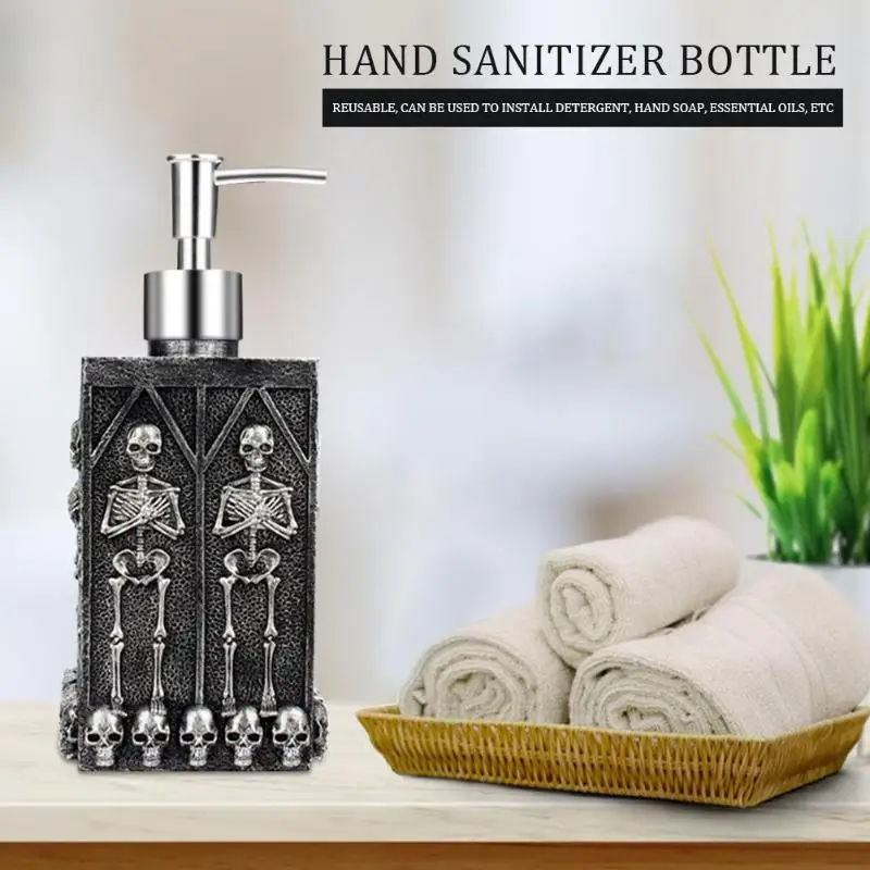460ml Large Capacity Resin 3D Skull Hand Sanitizer Bottle Soap Dispenser Pressing Carved Shampoo Liquid Soap Shower Gel Holder 460ml Large Capacity Resin 3D Skull Hand Sanitizer Bottle Soap Dispenser Pressing Carved Shampoo Liquid Soap Shower Gel Holder
