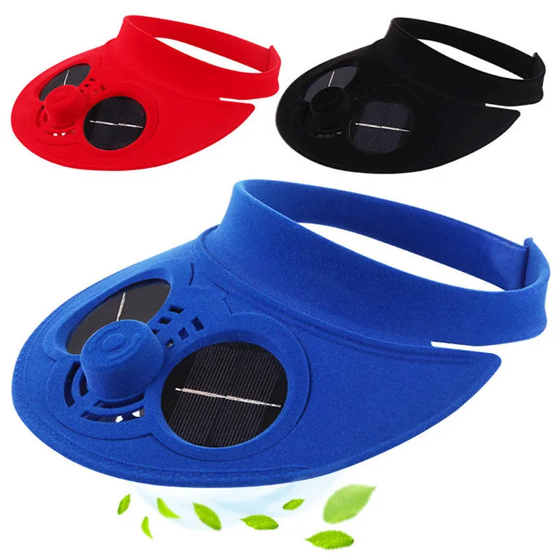 

Summer multi-purpose solar cooling fan hat outdoor fishing baseball golf visor cat