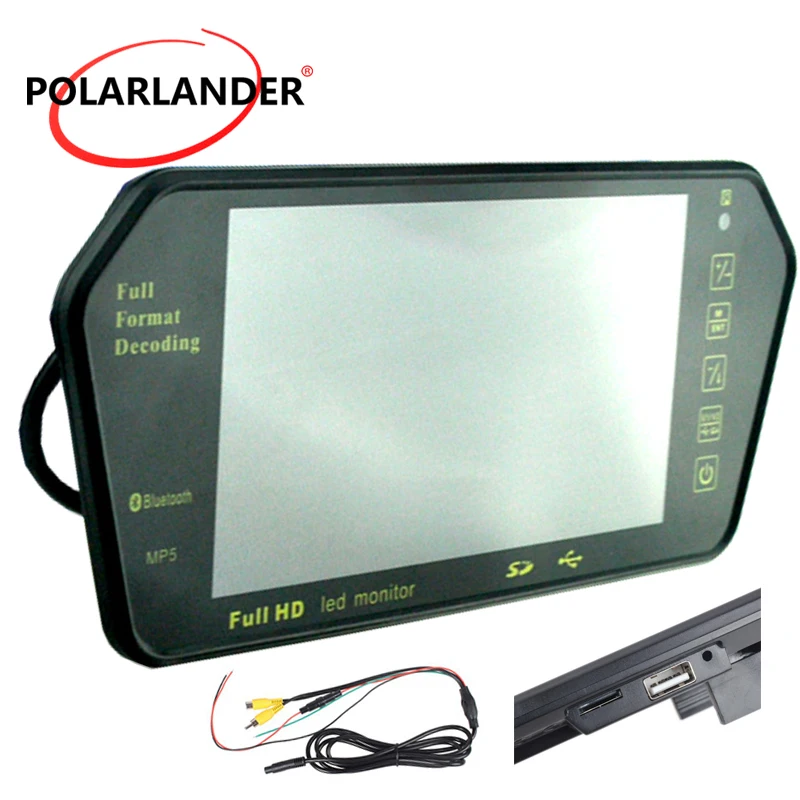 TF USB Bluetooth FM передатчик MP5 7-дюймовый цветной TFT LCD 1024x600 Автомобильное зеркало