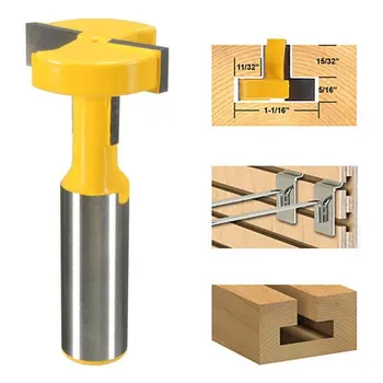 

1 pc T-Slot & T-Track Slotting Router Bit Yellow Wood Cutter Woodworking Bits Wood Milling Cutter Engraving Machine