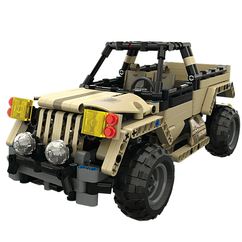 495 pcs RC Military pickup truck 2.4G Remote Control Car DIY Assemble robot car Building Block Smart Modular Toys Car gift