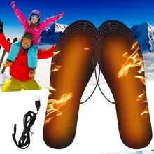 34-45 USB электрические стельки с подогревом подошвы для ног теплые сапоги обувь подкладка зимняя Мягкая флисовая грелка для мужчин и женщин