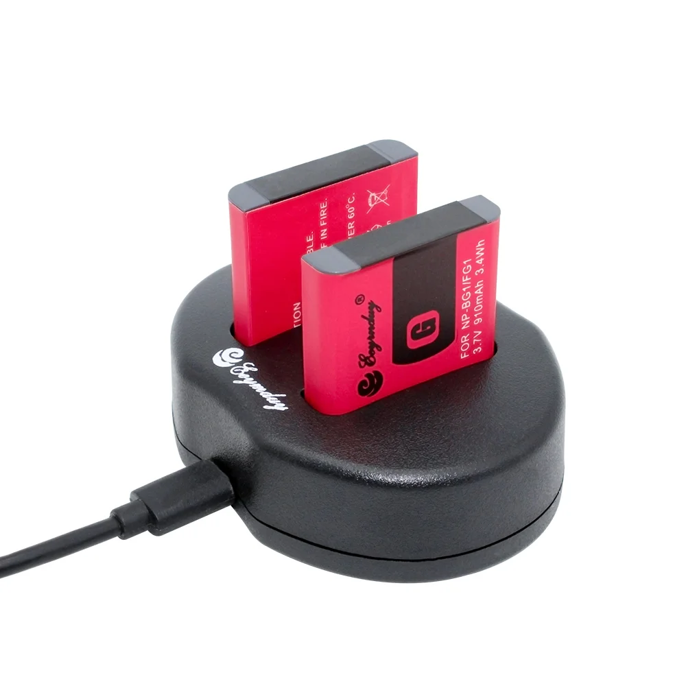 2 шт. аккумуляторная батарея и 1 USB двойное зарядное устройство NP BG1|Цифровые