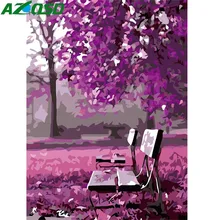AZQSD DIY масляная краска розовое дерево краска по номерам стул домашний декор декорации краски Холст Картина Ручная Краска ed Современная