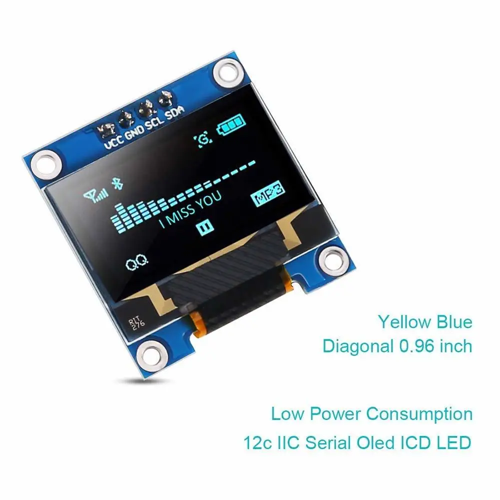 Для Arduino 0,96 дюймов IIC Серийный желтый синий OLED дисплей модуль 128X64 IEC SSD1306 12864 плата с ЖК-экраном GND VCC SCL SDA 0,96"