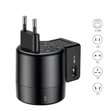 

AU/UK/EU/US Plug Universal Travel Charger for iPhone Samsung Whirl Adjustable AC Powered Portable Phone USB/Wall Charger Adapter