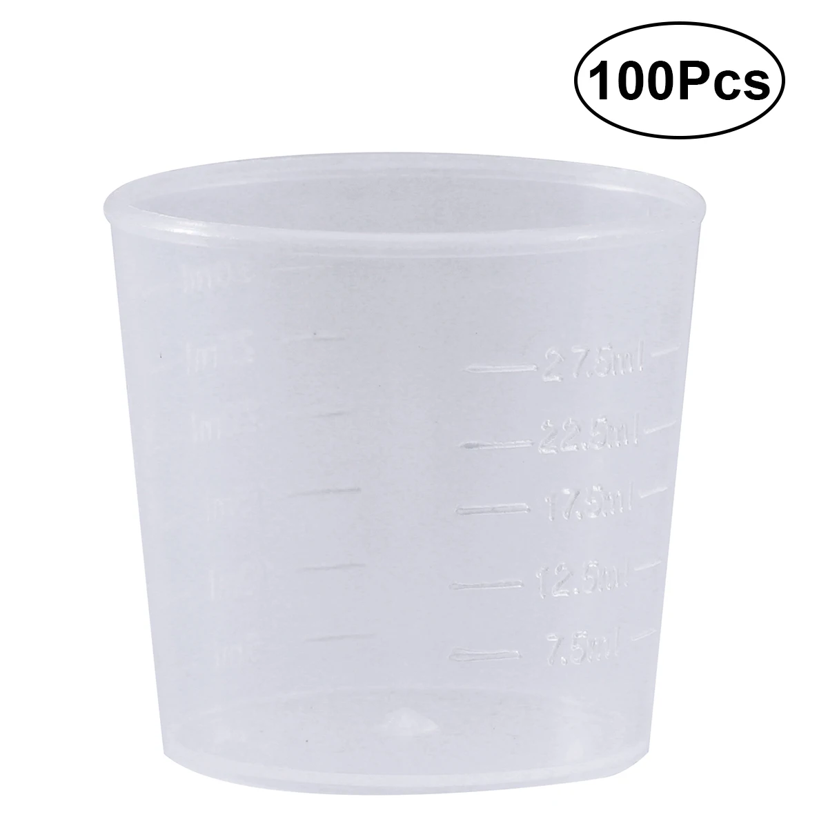 

100pcs 30ml Plastic Graduated Cups Measuring Scale Cups Transparent Lab Liquid Container for Mixing Paint Stain Epoxy Resin