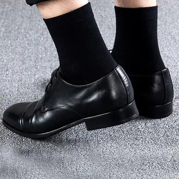 

Men Business Classic Style Pure Crew Quarter Cotton Short Socks Black Form Socks