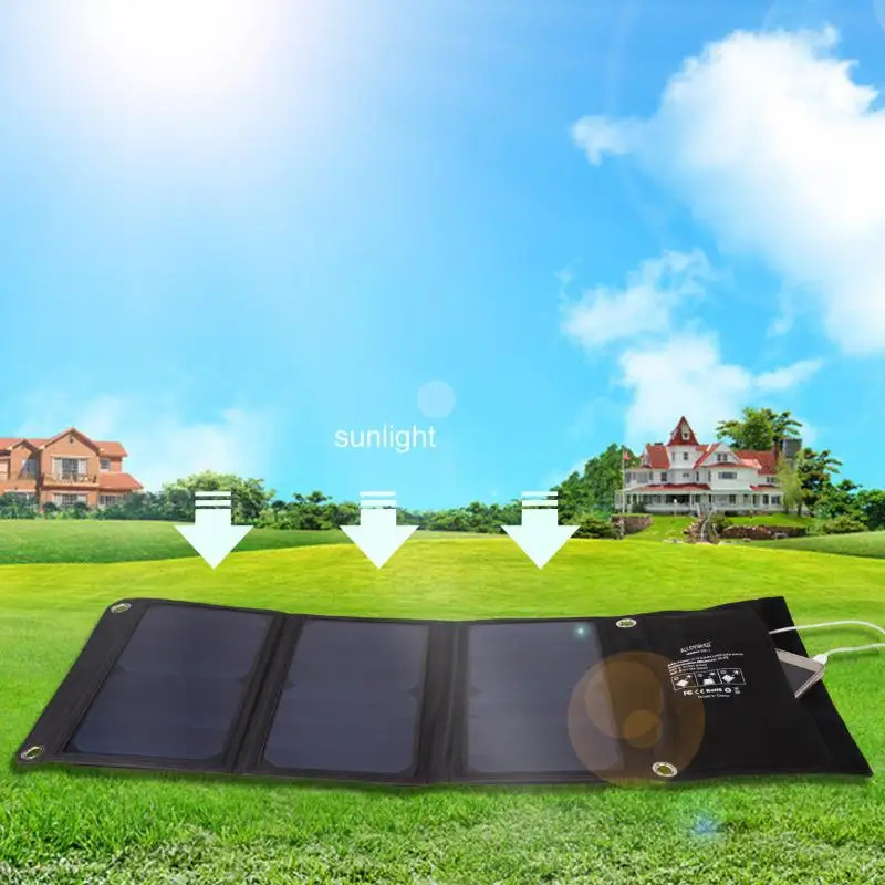 SunPower 21 Вт двойной USB выходной порт солнечное зарядное устройство 5 в 2 а