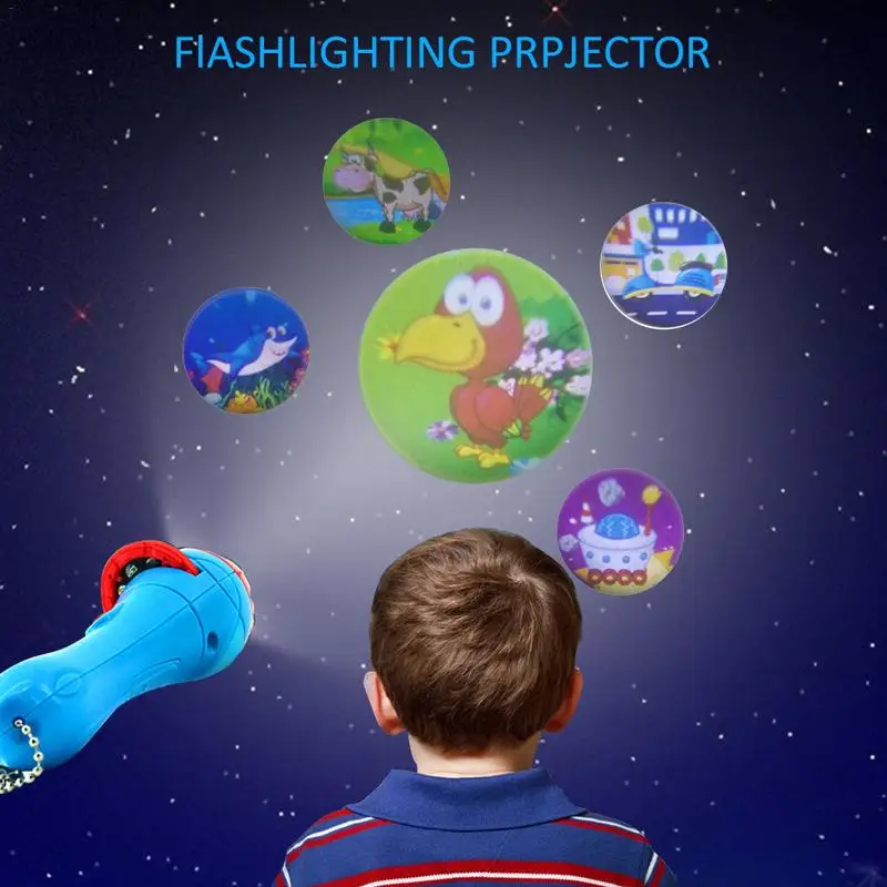 

Enlightenment Cognitive Projector Slide Flashlight Projector Equipment Baby Bedding Story Early Developing Toy Animal Slide