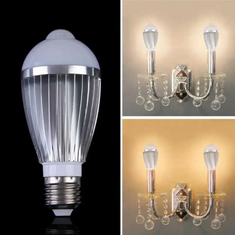 

E27 7W Auto PIR Infrared Motion Sensor Detection LED Bulb Lamp AC85-265V Auto Smart Led PIR Infrared Motion Sensor Bulb