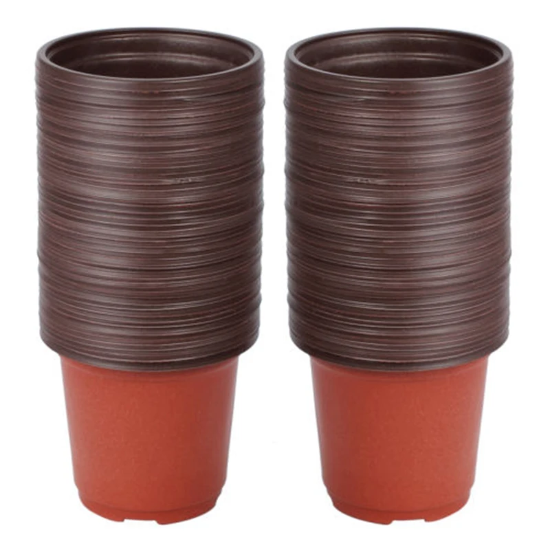 

100pcs Plastic Fall Resistant Seedling Tray Nursery Transplant Pots 10*7*9cm for homg garden flower pot descoration