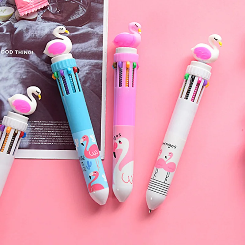 Многофункциональная 6 в 1 красочная Шариковая ручка Kawaii Единорог многоцветная