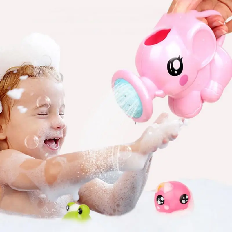 

Baby Lovely Shower Toys Plastic Watering Can Bathroom Toys Baby Cute Elephent Cartoon Bath Toy Plastic Shower Watering Can