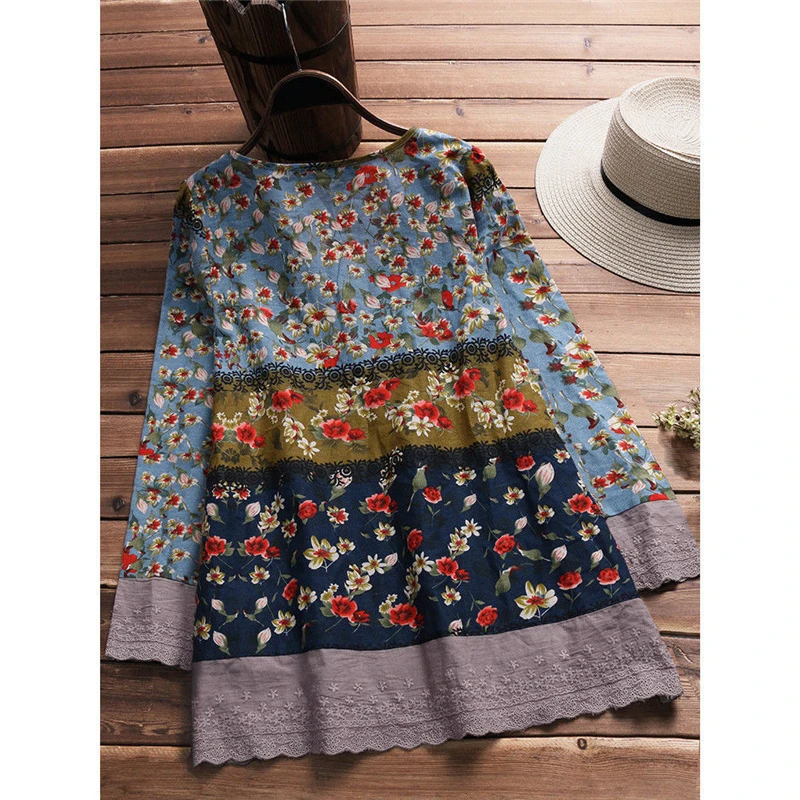 Женская свободная Блузка Boho рубашка с рукавом 3/4 и треугольным вырезом осенняя S