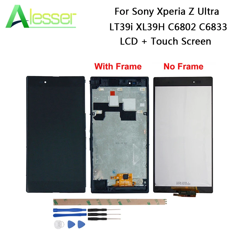 

Alesser For Sony Xperia Z Ultra LT39i XL39H C6802 C6833 LCD Display + Touch Screen For Sony Xperia Z Ultra + Tools + Adhesive