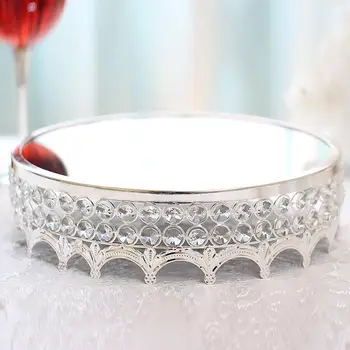 

European Style Noble Circular Mirror Cake Stand Vertical Dessert Tray for Weddings Tea Parties Holiday Dinners Birthday Parties