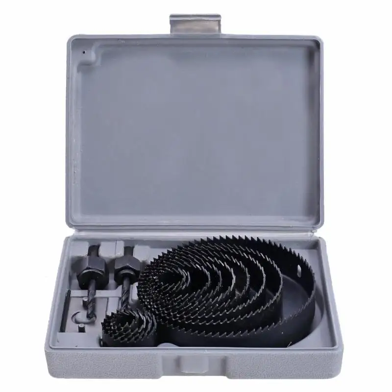 

15pcs Hole Saw Cutting Set Kit Drilling Tool Wood Metal Cutter 19-127mm Mandrels Saws Core Drill Bits Woodworking Dropshipping