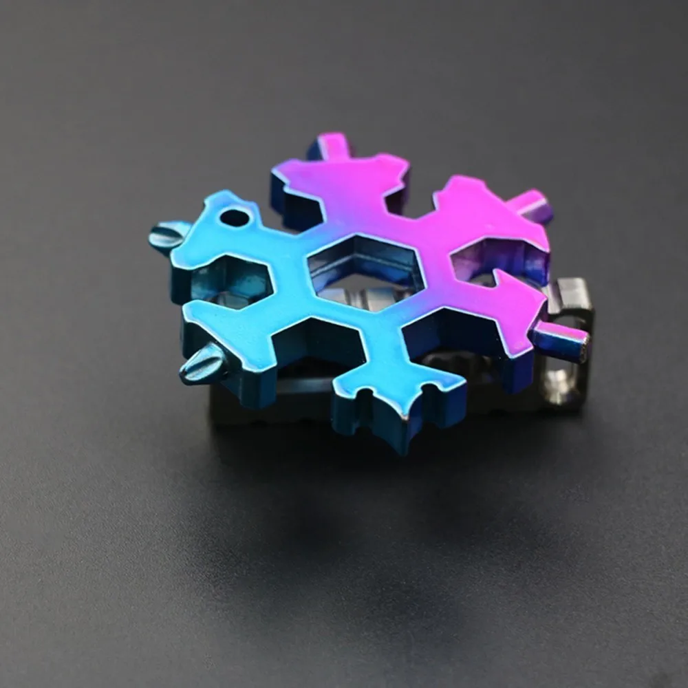 

15-In-1 Stainless Multi-Tool Wrench Screwdriver Keychain Snowflake Multi-Tool Card Combination Bottle Opener Hand Tool