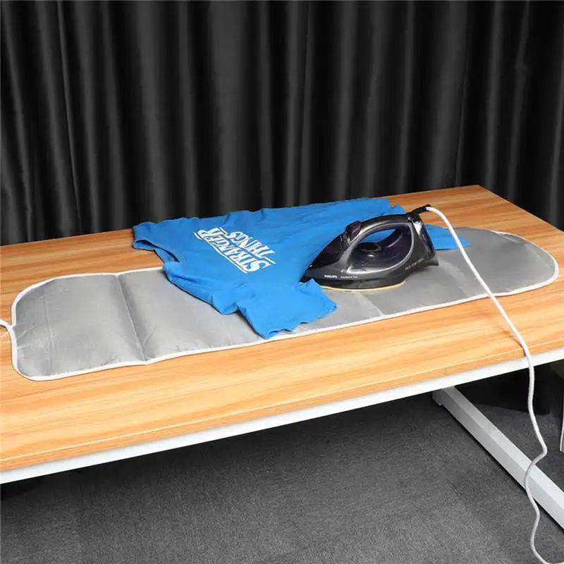 

3 Type Sizes Portable Folding Household Coated Ironing Board Cover Mat Universal Silver Thick Reflect Heat Non-Slip Ironing Pad