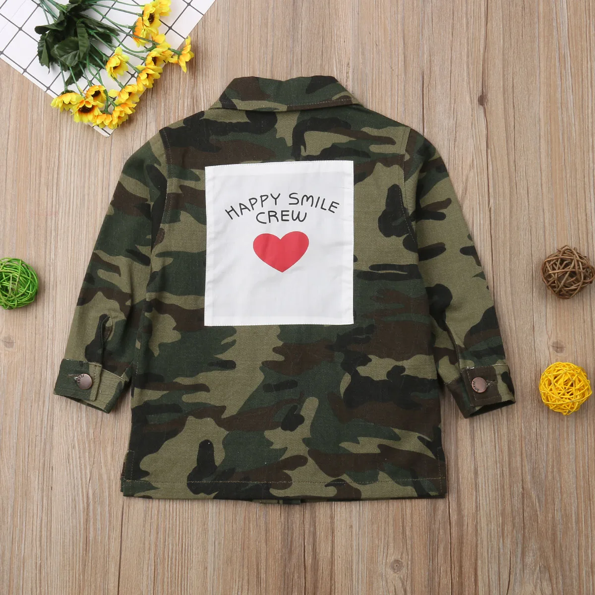 

2019 Newest Style Fashion Girls Spring Summer Autumn Long Sleeve Camouflage Fashion Outerwear Coat Size 2-8Years