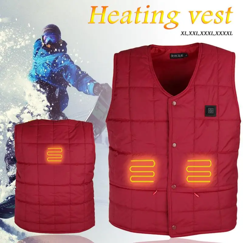 

USB Charging Electric Warm Vest Jacket Outdoor Riding Ski Fishing Electronic Heating Vest Effect Safe Thermal Clothing Waistcoat
