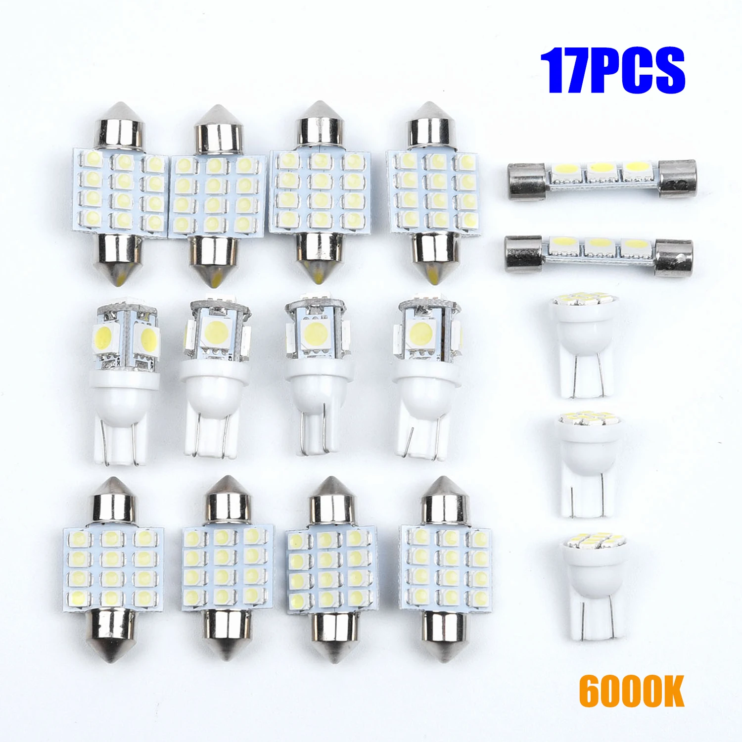 

17pcs White Interior LED Light for BMW E90 E91 E92 3 Series 328i 335l Bulb Lamp 5000K - 6000K Super White Car Auto Accessories
