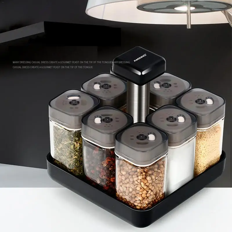 

Spice Rack With 9 Jar Revolving Countertop Spices Rack Organizer Set For Kitchen Counter