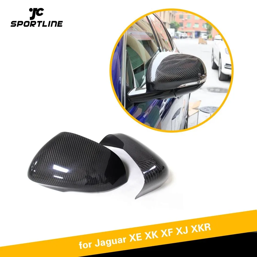 For Jaguar XE XK XF XJ XKR 2010 2018 Carbon Fiber Rearview mirror cover