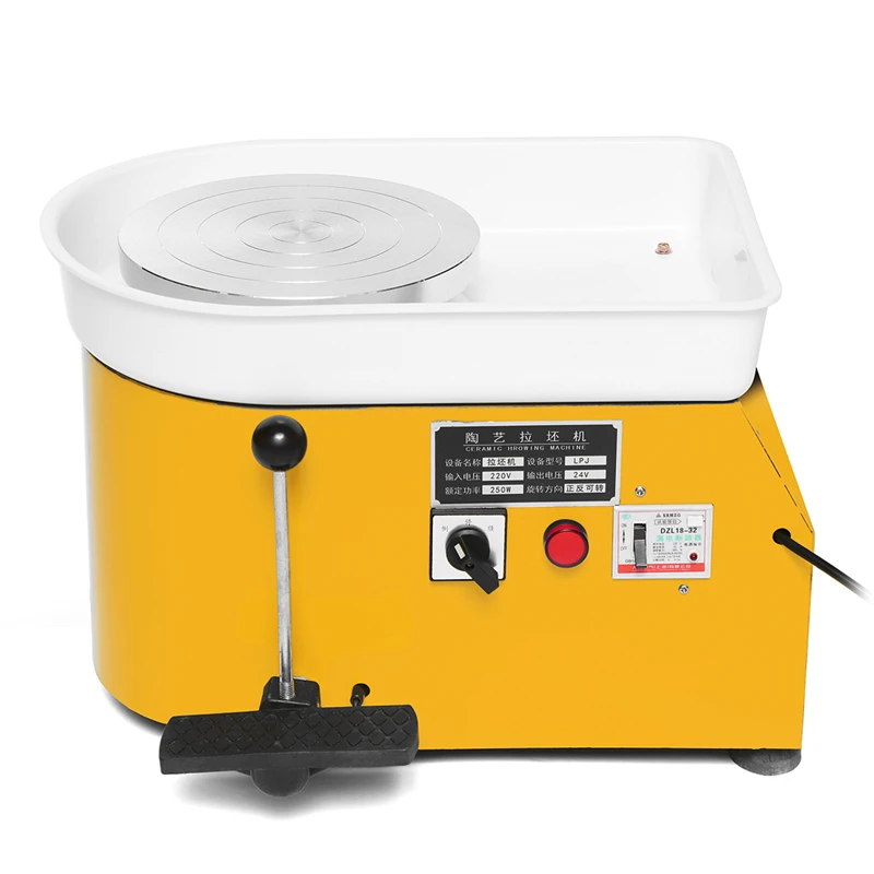 

250W 220V EU Plug Elegant Yellow Electric Pottery Wheel Machine Accessory Ceramics Clay Tool Foot Pedal Art Craft