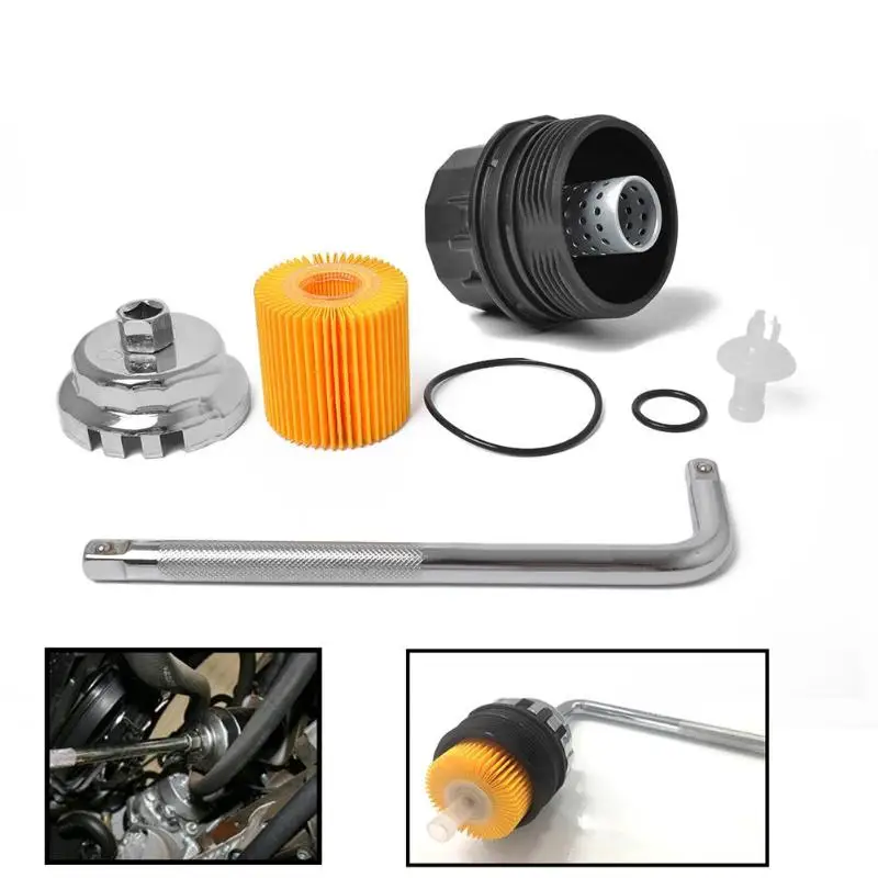VODOOL Car Accessories Oil Filter+ Cap Set 15620 37010 04152 37010 for