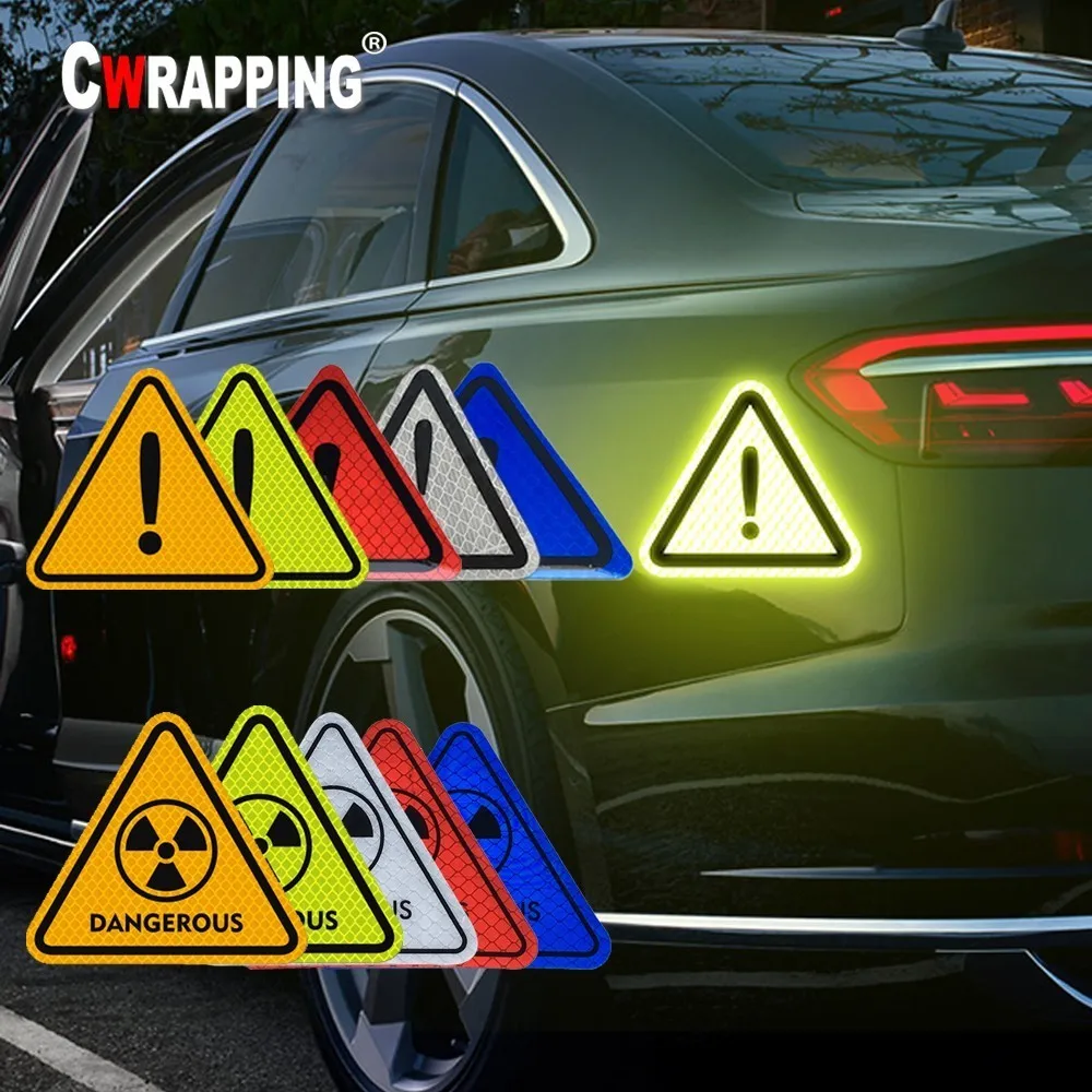High Visibility Auto Reflective Stickers Car Triangle Warning Label