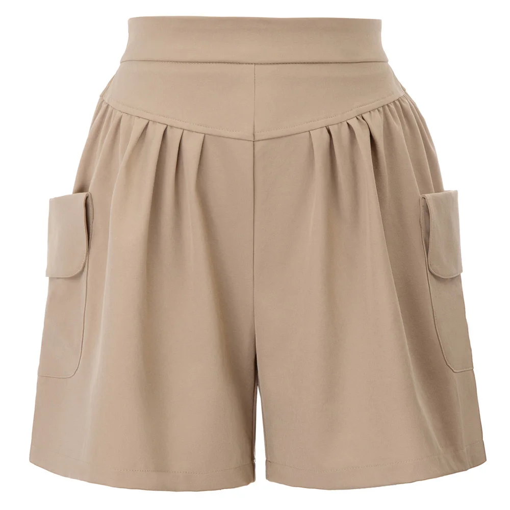 

Ladies Trousers Elastic Waist Wide Leg Baggy Casual Shorts Plus Size Shorts