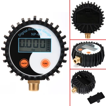 

1pc 0-200PSI Digital Pressure Gauge Battery Power Gas Pressure Gauge Tester Tool NP-60 G1/4 with Vibration Resistance