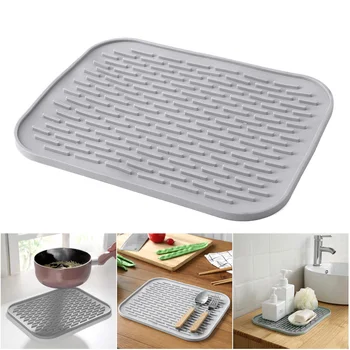 

Durable Silicone Square Non-slip Heat Resistant Hot Pads Coaster Cushion Placemat Pot Holder Trivet Mat 29.5x23.8cm Big Size