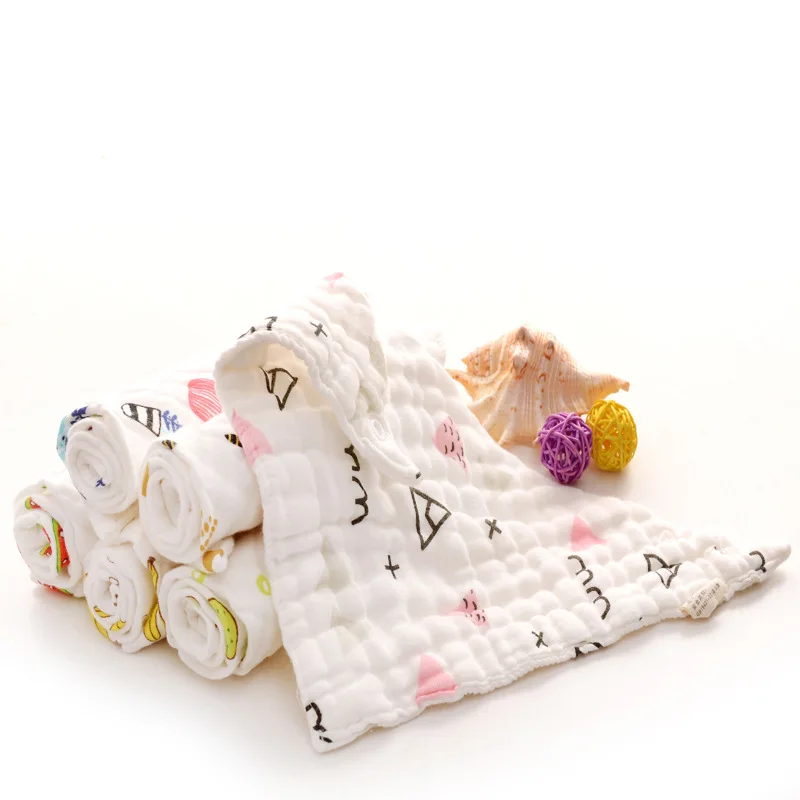 Gauze Baby Bibs Girls Boys Baby Cloth Babador Animal Print Baby Bandana Bibs Bebe Smock Burp Cloths Accessory Infant Baby Stuff