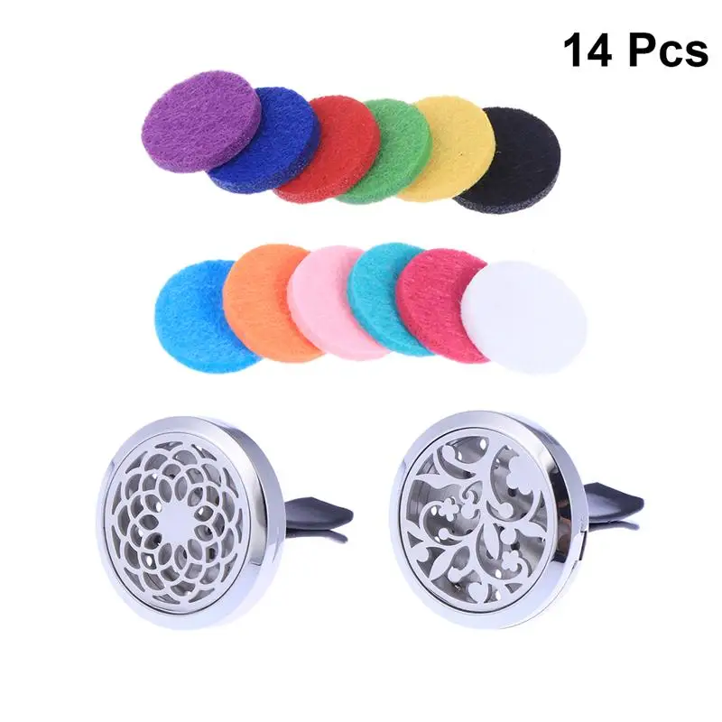 2pcs 30mm Car Essential Oil Diffuser Stainless Steel Aromatherapy Vent Clip Air Freshener Locket for with 12 Refill Pads | Автомобили и