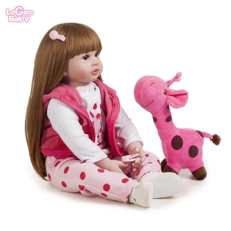 Logeo Baby bebes кукла-реборн 58 см, мягкая силиконовая кукла-Реборн, комплект одежды, прекрасные реалистичные детские игрушки, подарок, кукла-сюрприз