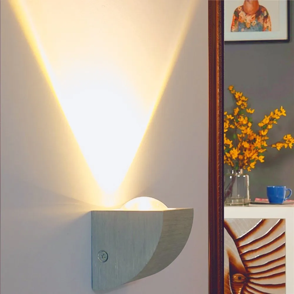 

Indoor led wall light 3W Aluminum wall sconce AC85-265V Living room Bedroom Bedside Lighting Modern home decoration Wall lamp
