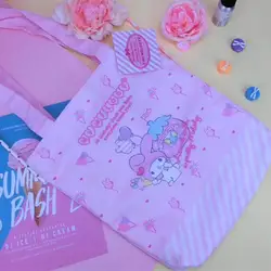 Мультфильм холст розовый My Melody большой Ёмкость складная сумка для покупок Путешествия сумка Чемодан органайзер для хранения мешок для