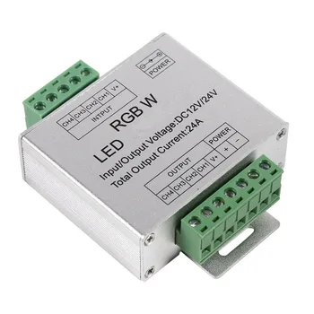 

Signal RGBW Amplifier 4 Channel Output Circuit LED Amplifiers Aluminum Shell LED Strip Controller DC12-24V 24A Hot Sale